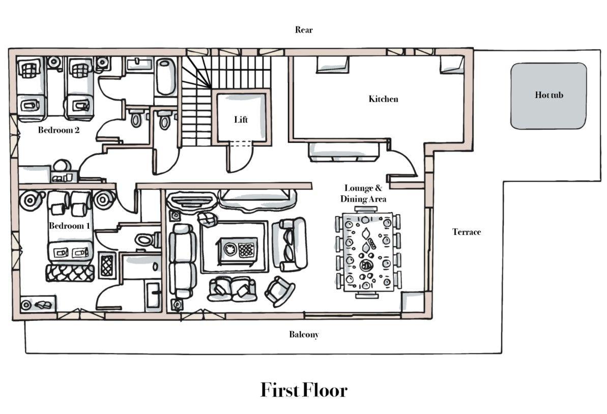 Chalet Les Pierrys, Morzine floorplan - The Chalet Edit