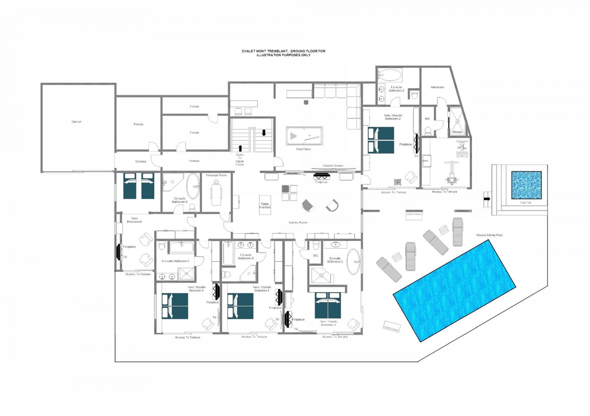 Chalet Mont Tremblant , Meribel, France floorplan - The Chalet Edit