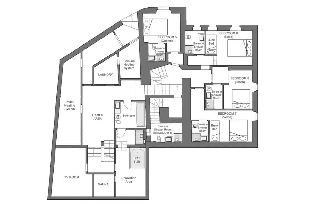 Chalet Doss, Madonna Di Campiglio floorplan - The Chalet Edit