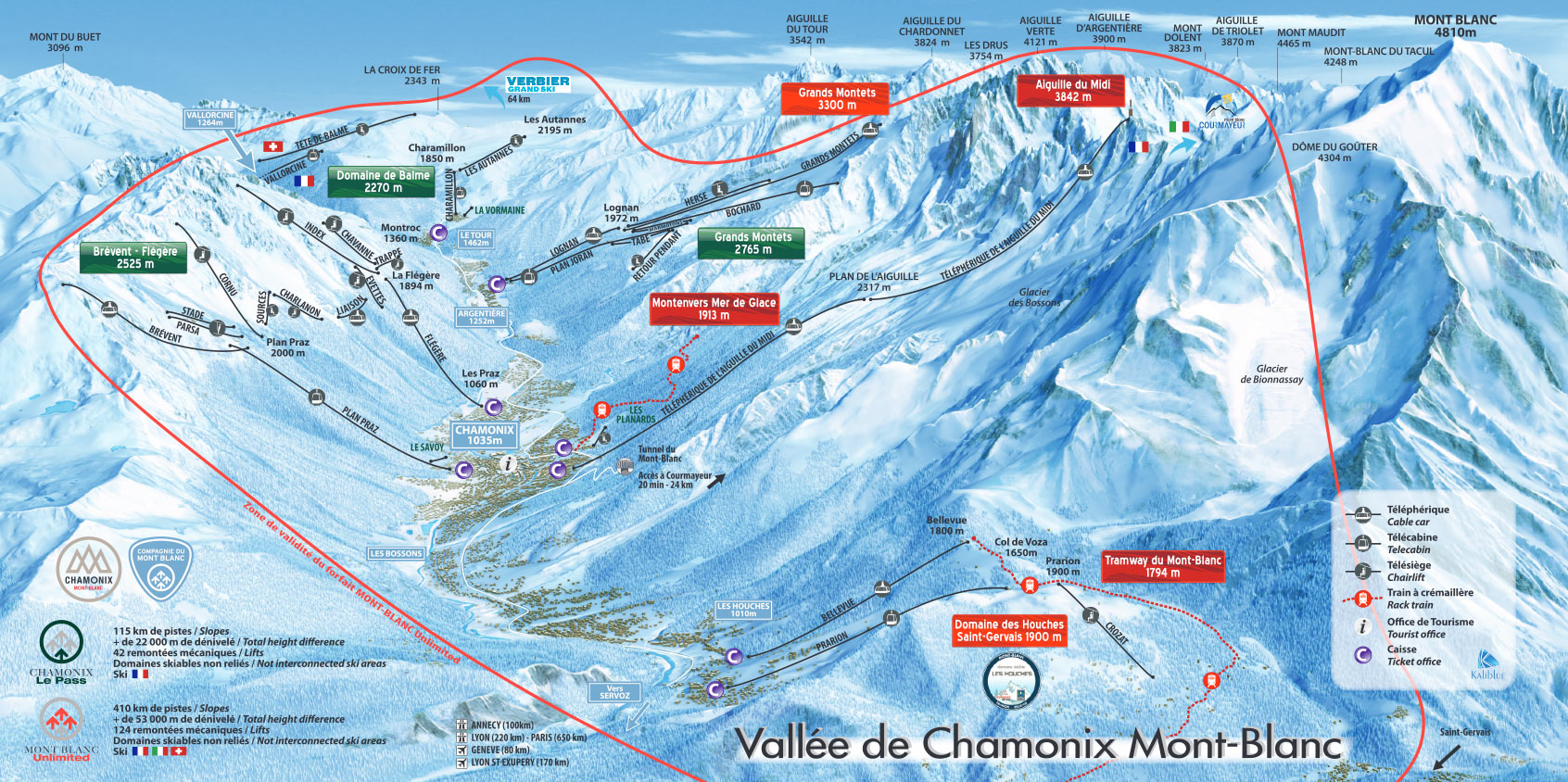 Piste Map for Chamonix