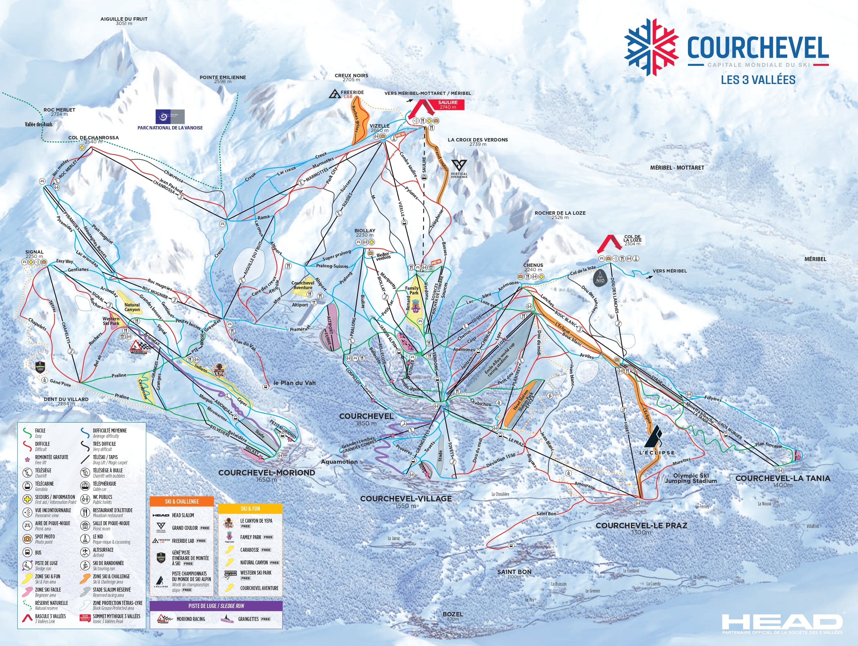 Piste Map for Courchevel 1650