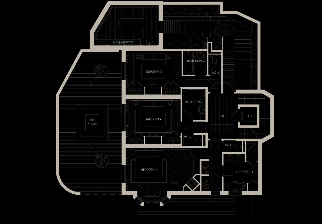 Chalet Les Sorbiers, Courchevel 1850, France floorplan - The Chalet Edit