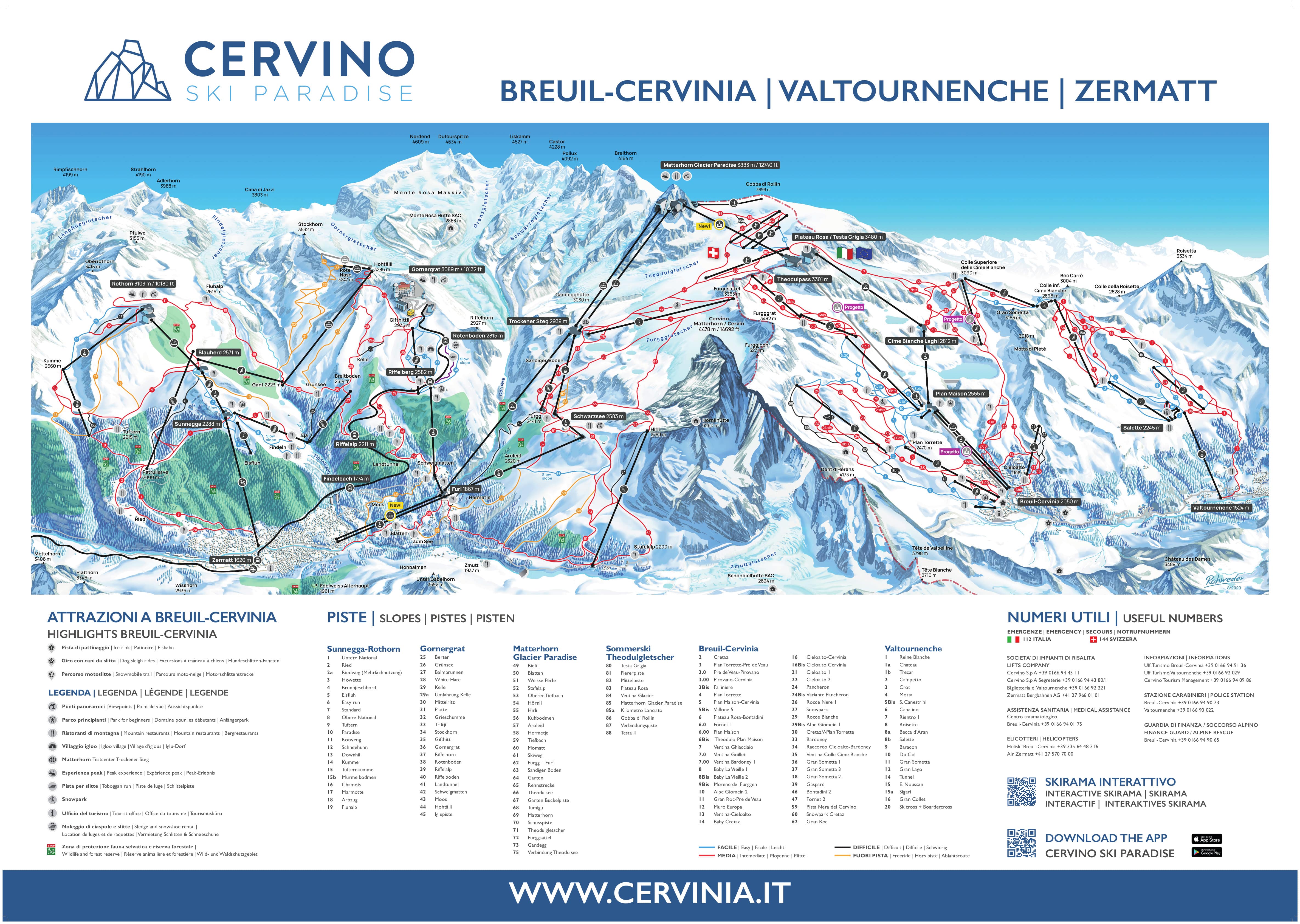 Piste Map for Cervinia