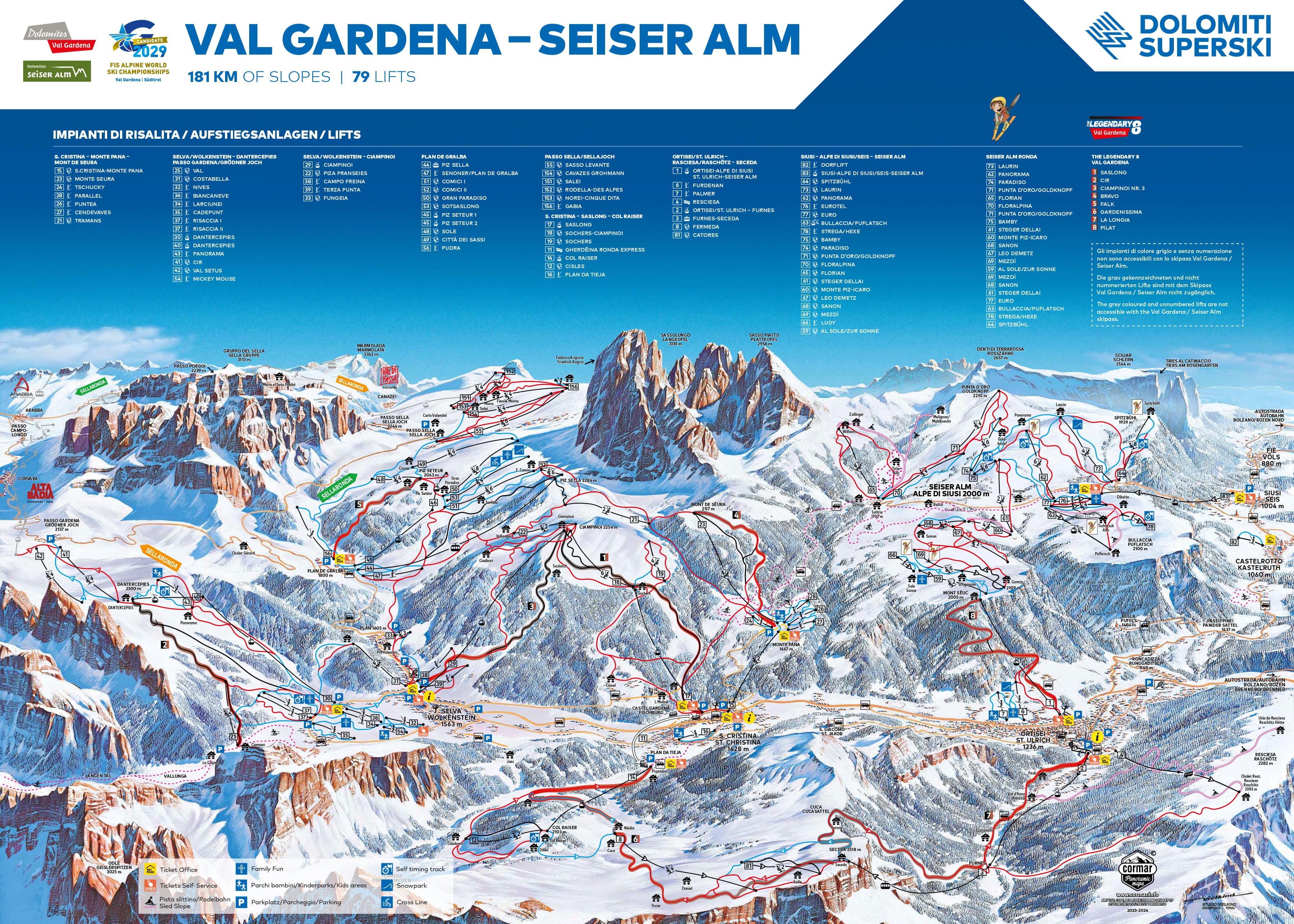 Piste Map for Selva Val Gardena