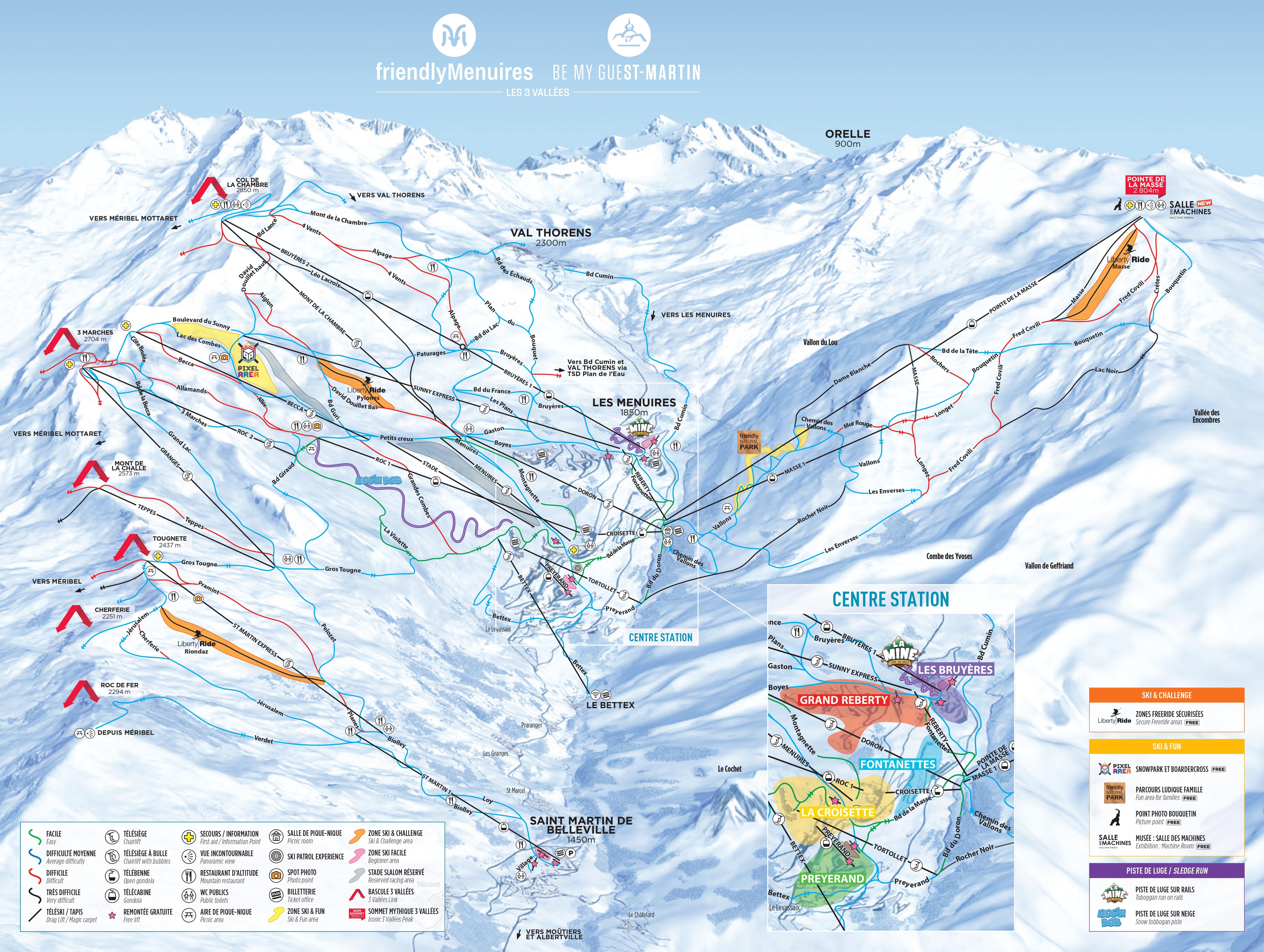 Piste Map for St Martin de Belleville
