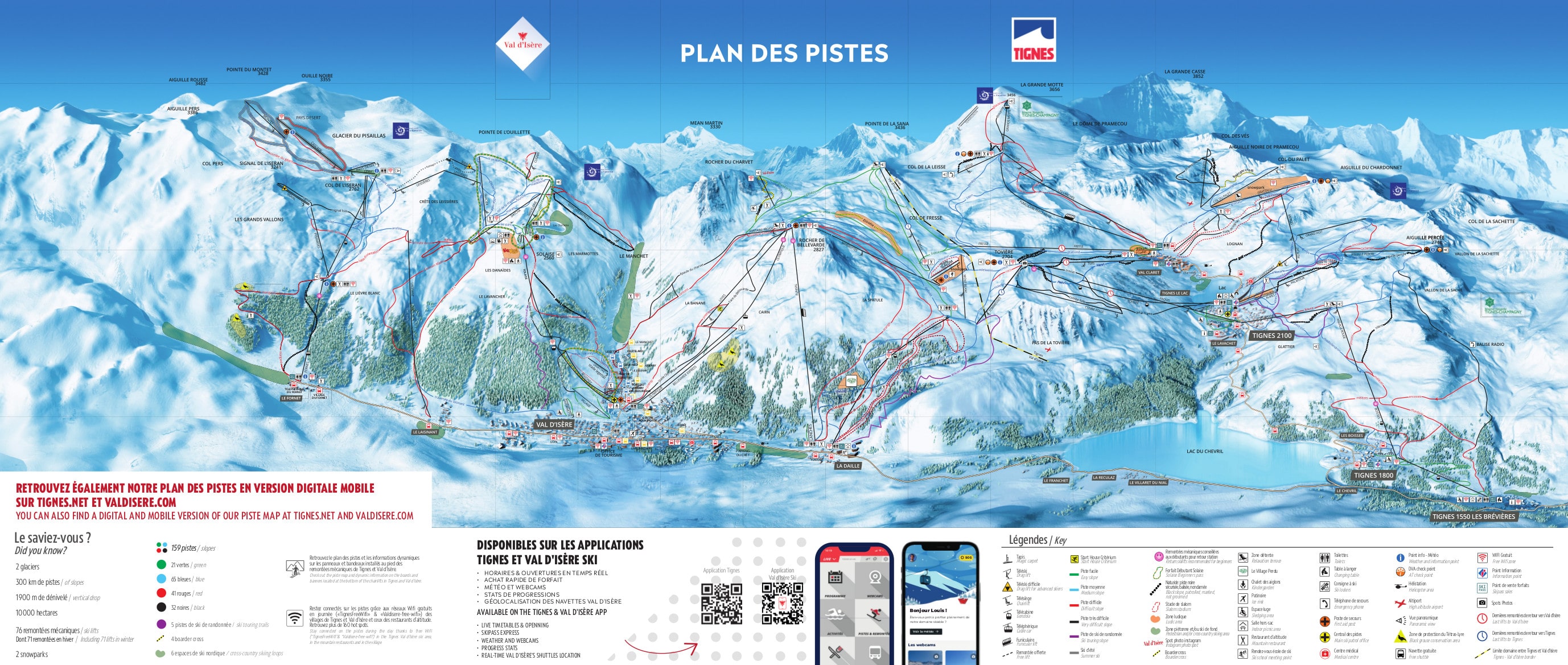 Piste Map for Tignes