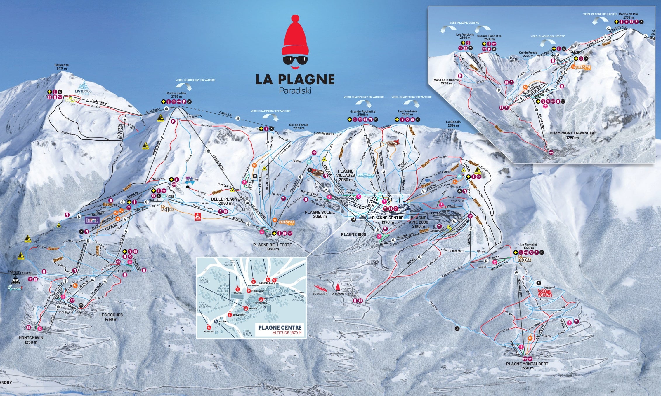 Piste Map for La Plagne