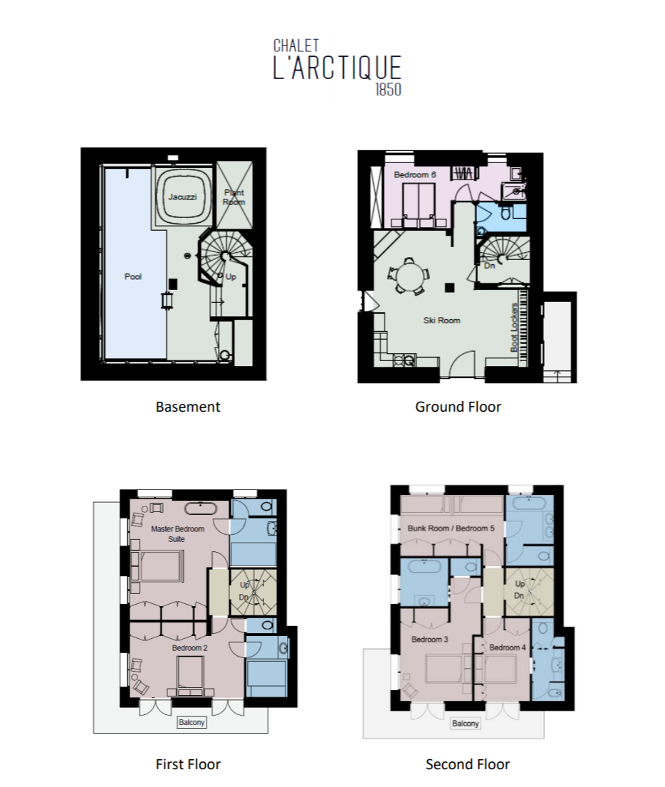 Chalet Arctique, Courchevel 1850 floorplan - The Chalet Edit