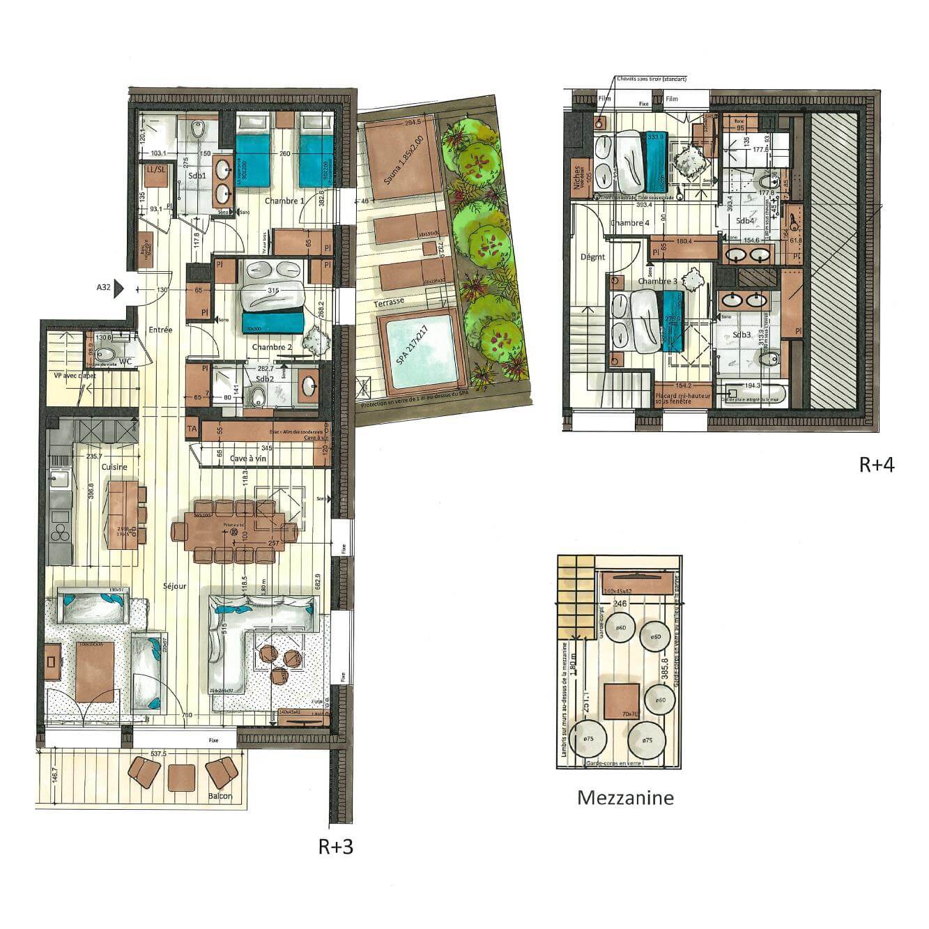 Vail Lodge Penthouse A32, Val D'Isere floorplan - The Chalet Edit