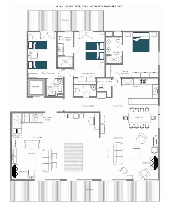 Chalet Skye, Verbier, Switzerland floorplan - The Chalet Edit