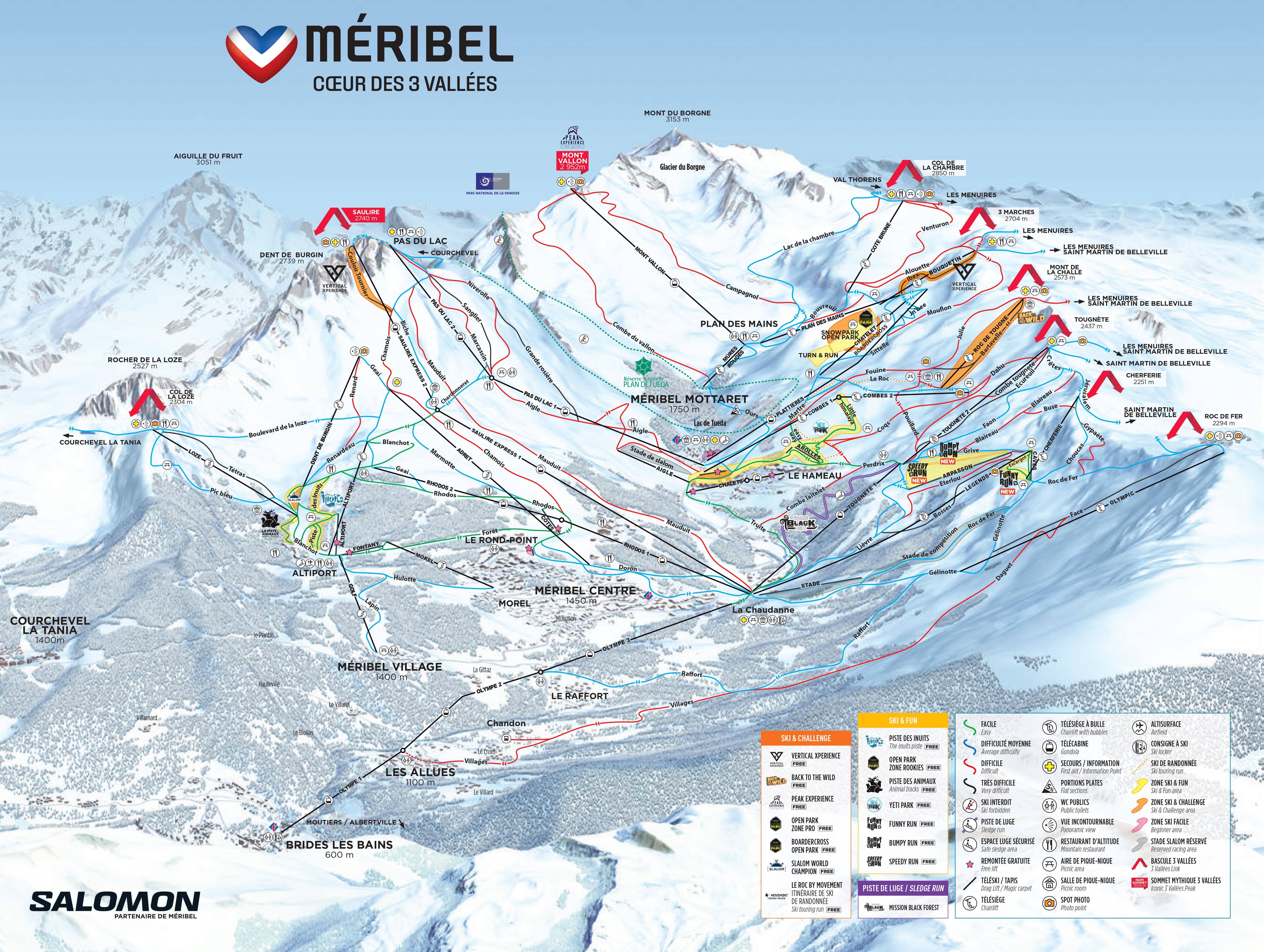 Piste Map for Meribel