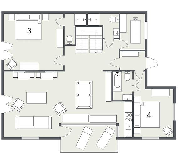 Chalet Ferme De Moudon. Les Gets floorplan - The Chalet Edit