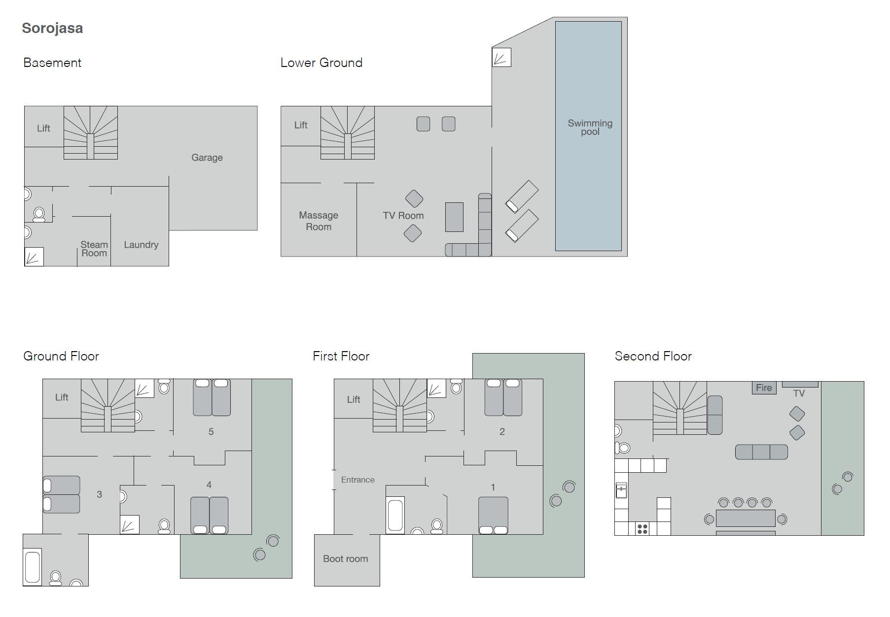 Chalet Sorojasa, Verbier floorplan - The Chalet Edit