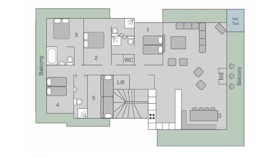 Chalet Silver, Verbier floorplan - The Chalet Edit