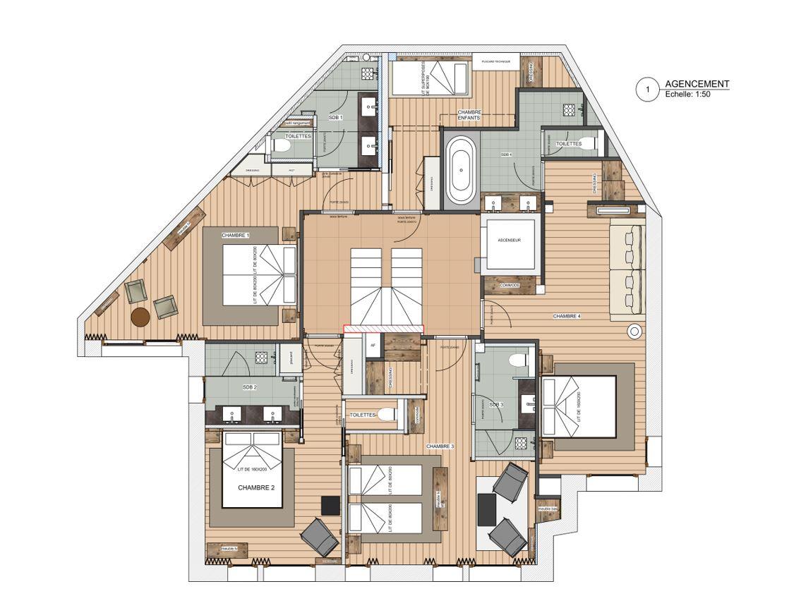 Chalet Razzie, Courchevel 1850 floorplan - The Chalet Edit