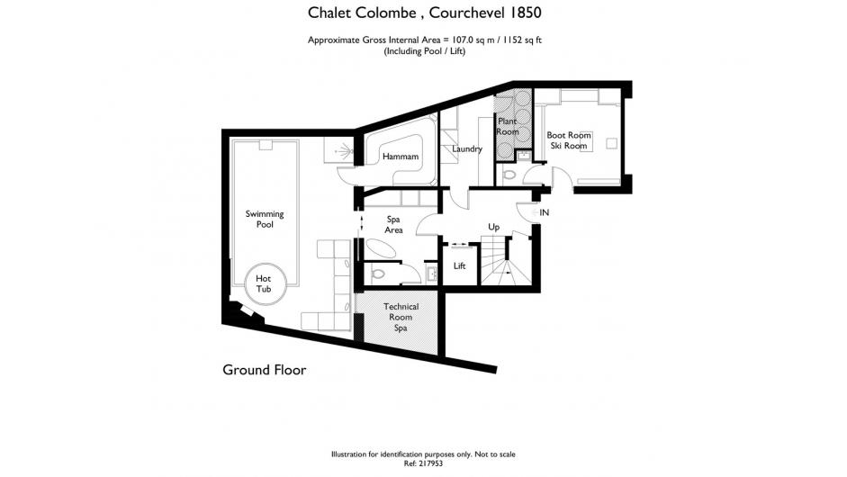 Chalet La Colombe, Courchevel 1850 floorplan - The Chalet Edit