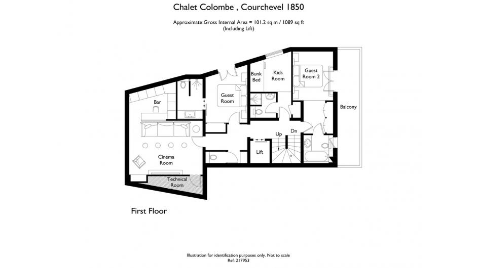 Chalet La Colombe, Courchevel 1850 floorplan - The Chalet Edit