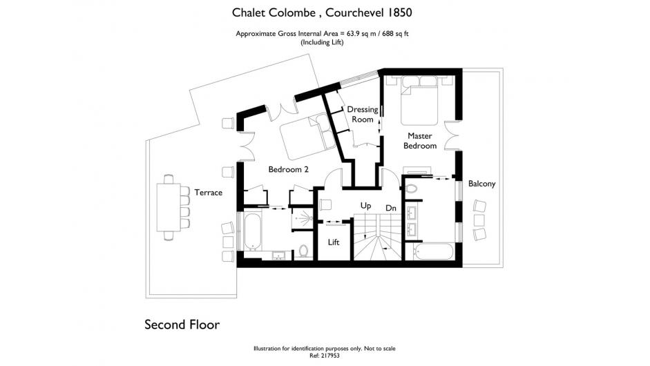 Chalet La Colombe, Courchevel 1850 floorplan - The Chalet Edit