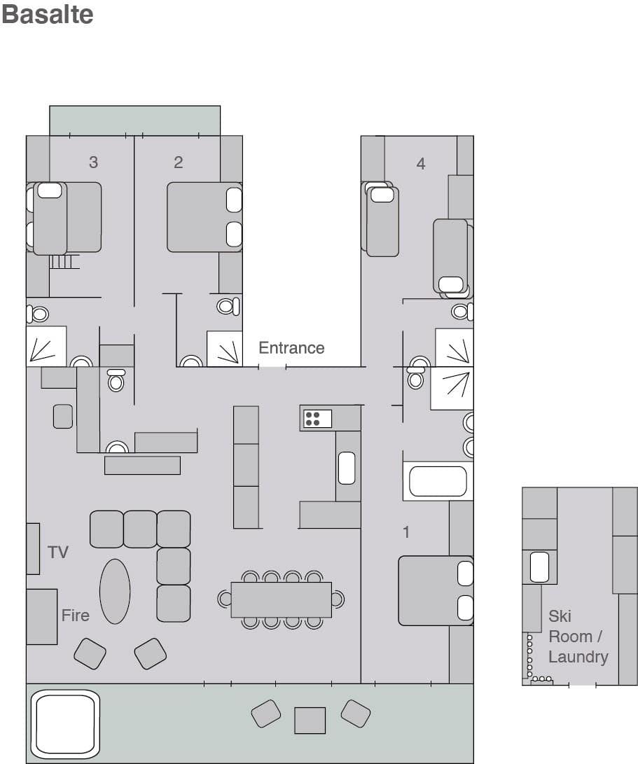Chalet Basalte, Verbier floorplan - The Chalet Edit