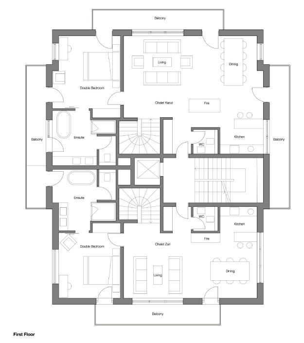 Chalet Zari, St Anton floorplan - The Chalet Edit