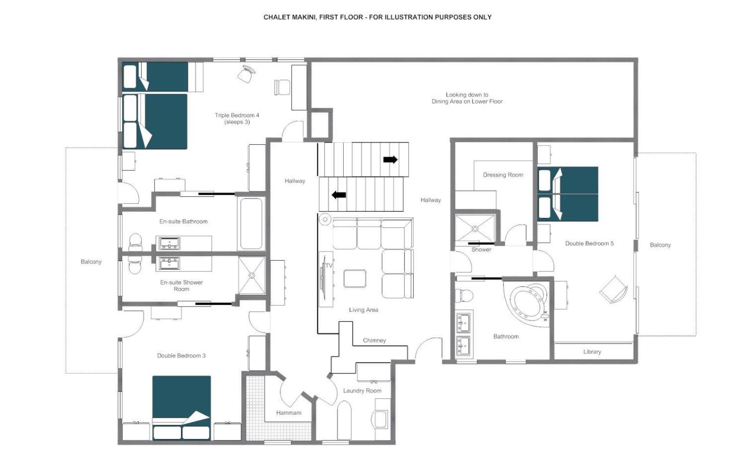Chalet Makini, Verbier floorplan - The Chalet Edit