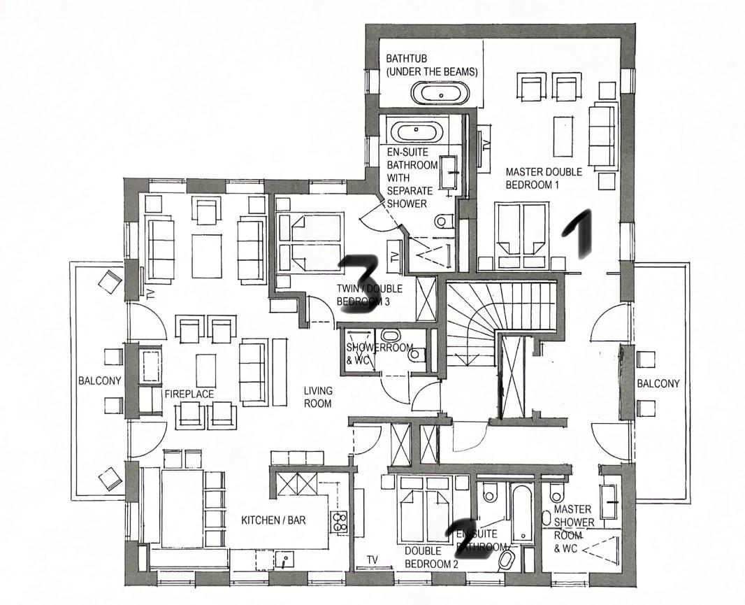 Chalet Tschoder, St Anton floorplan - The Chalet Edit