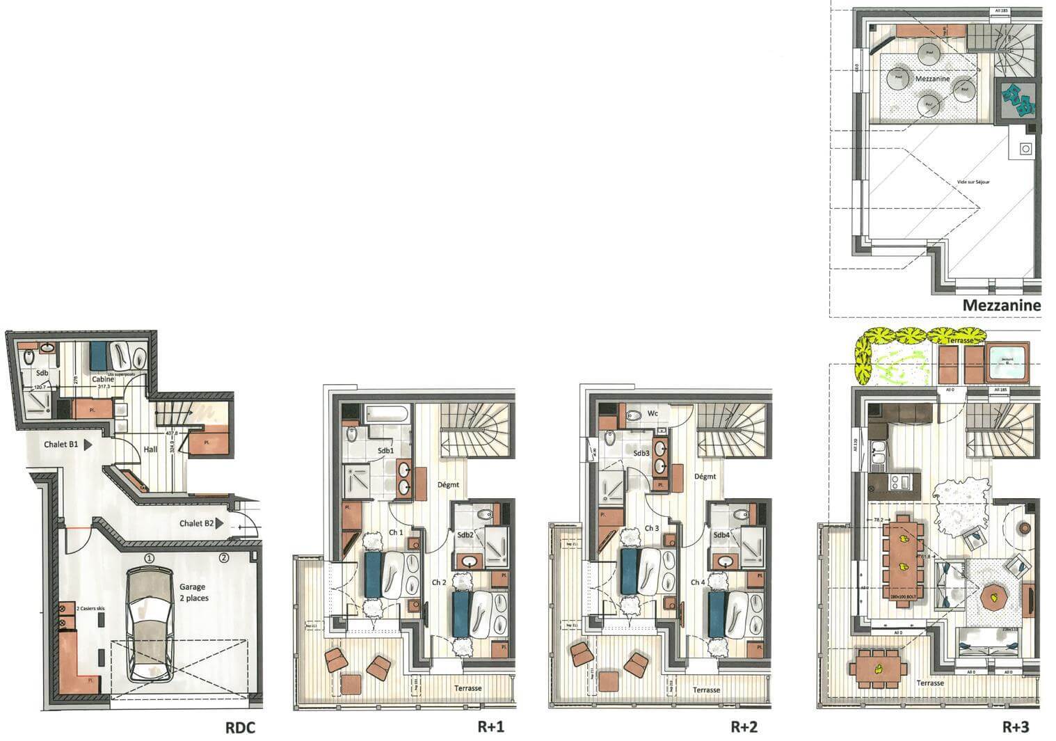 Chalet Allnat, Courchevel 1650 floorplan - The Chalet Edit