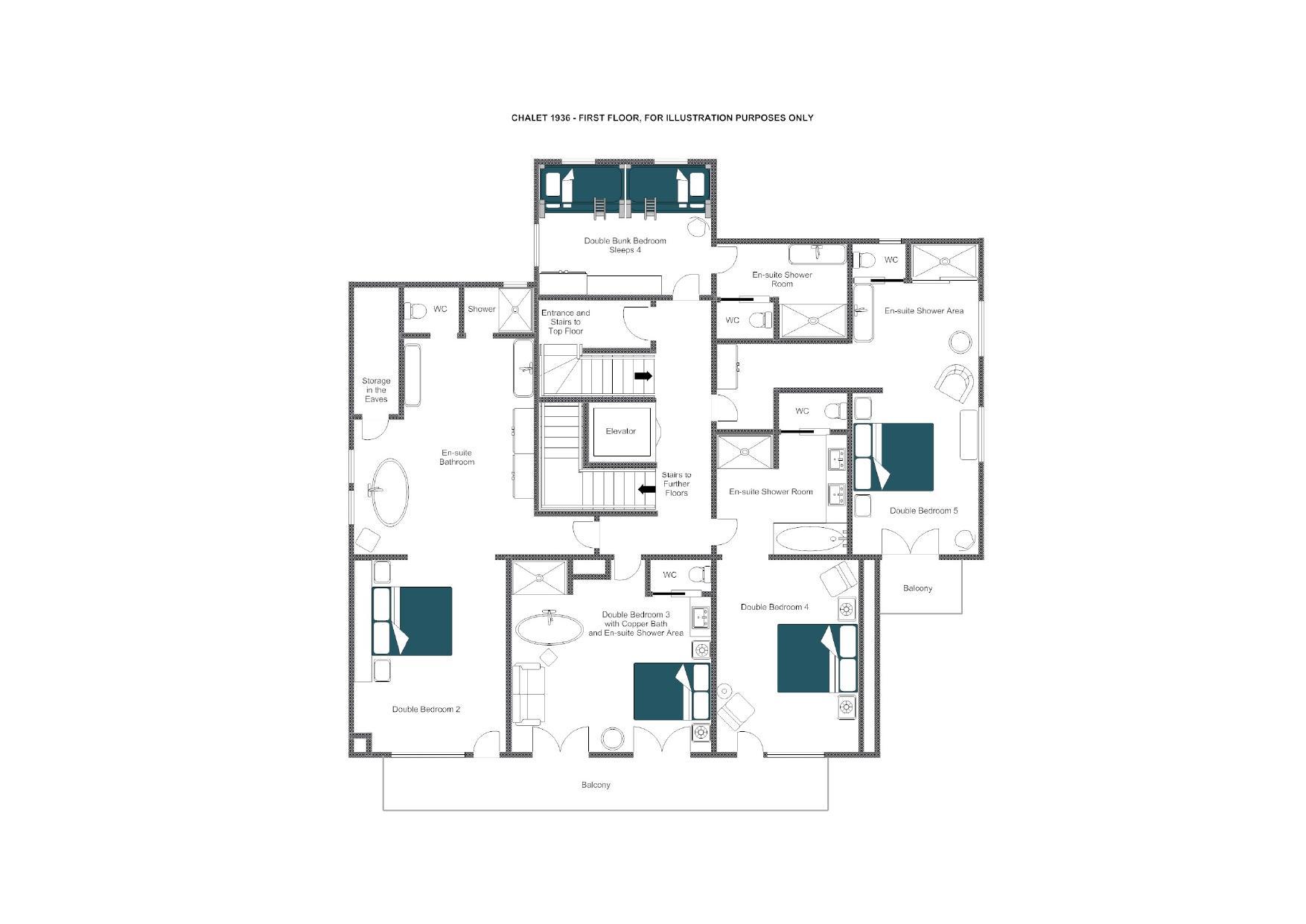 Chalet 1936, Verbier floorplan - The Chalet Edit