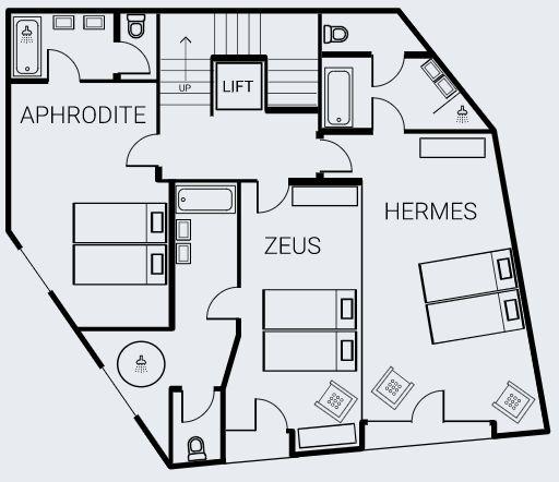 Chalet Artemis, St Anton floorplan - The Chalet Edit