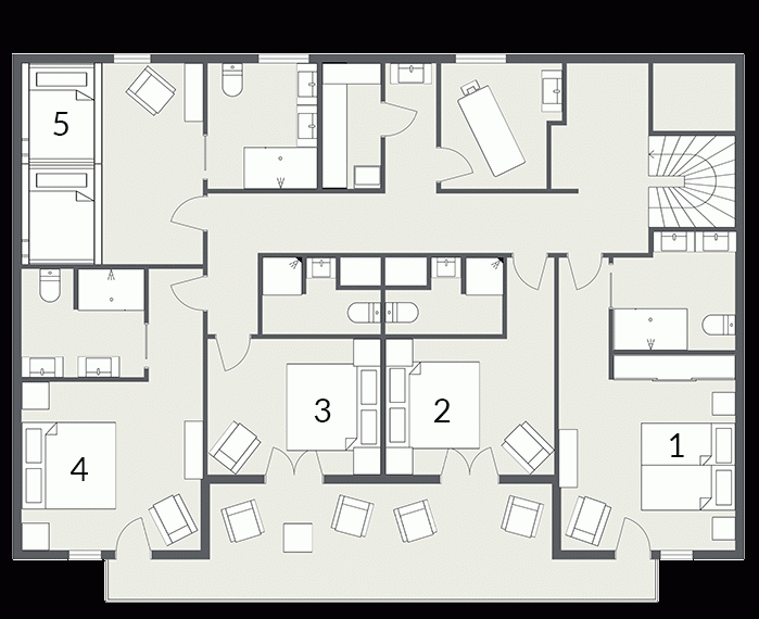 The Penthouse, Les Gets floorplan - The Chalet Edit