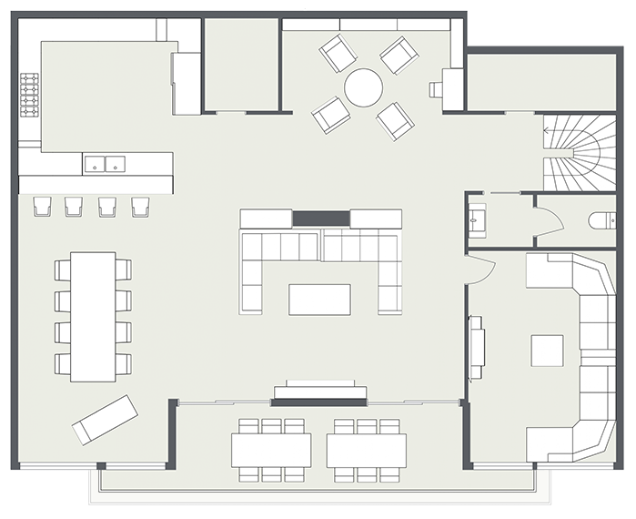 The Penthouse, Les Gets floorplan - The Chalet Edit