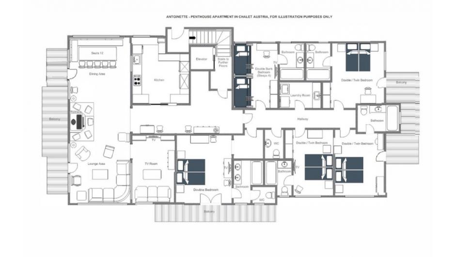 Chalet Antoinette, St Anton floorplan - The Chalet Edit
