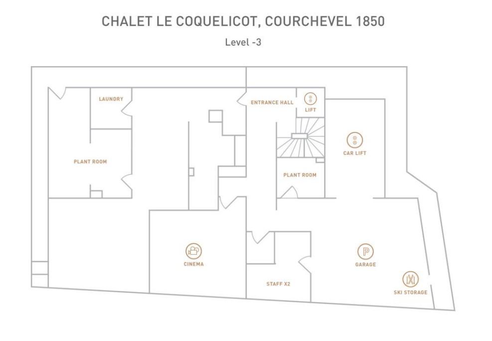 Chalet Coquelicot, Courchevel floorplan - The Chalet Edit