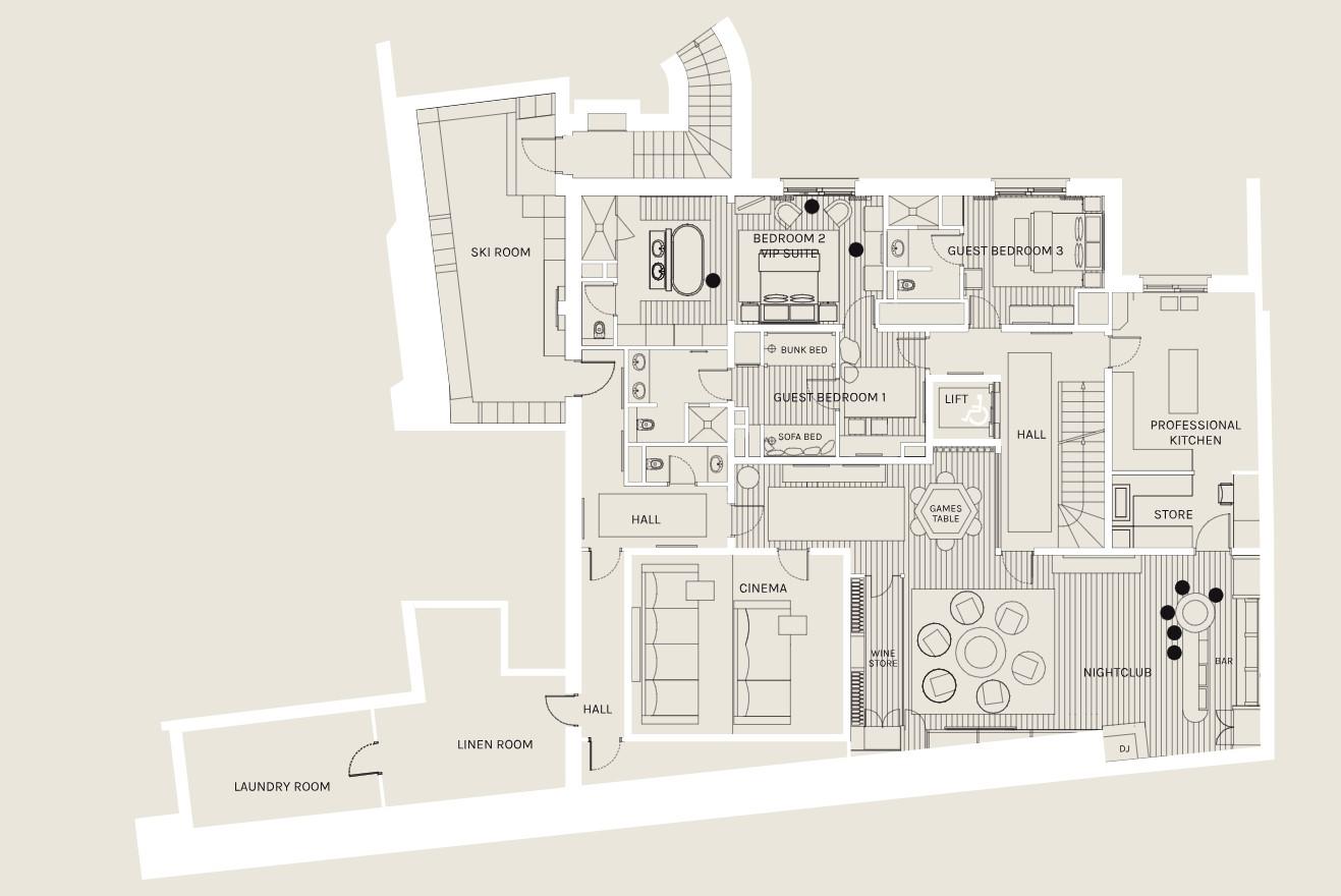Le Petit Palais, Courchevel 1850 floorplan - The Chalet Edit