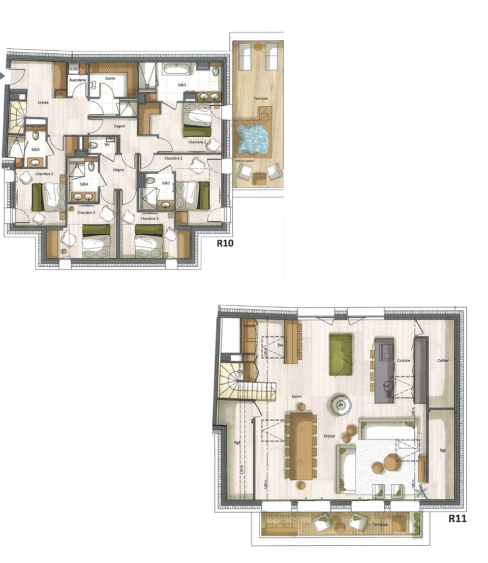 Falcon Lodge Penthouse H21, Meribel floorplan - The Chalet Edit