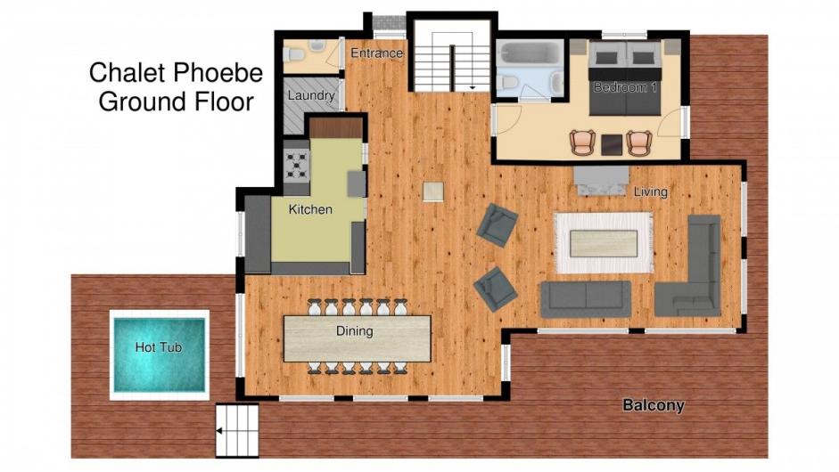 Chalet Phoebe, Meribel floorplan - The Chalet Edit