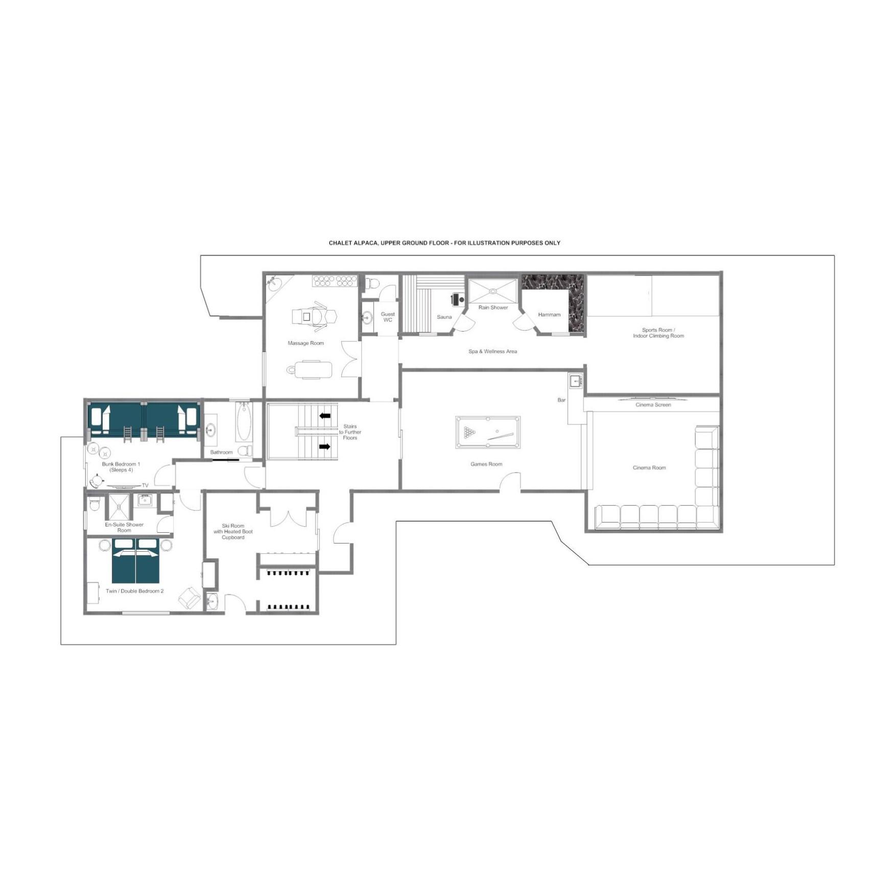Chalet Alpaca, Meribel floorplan - The Chalet Edit