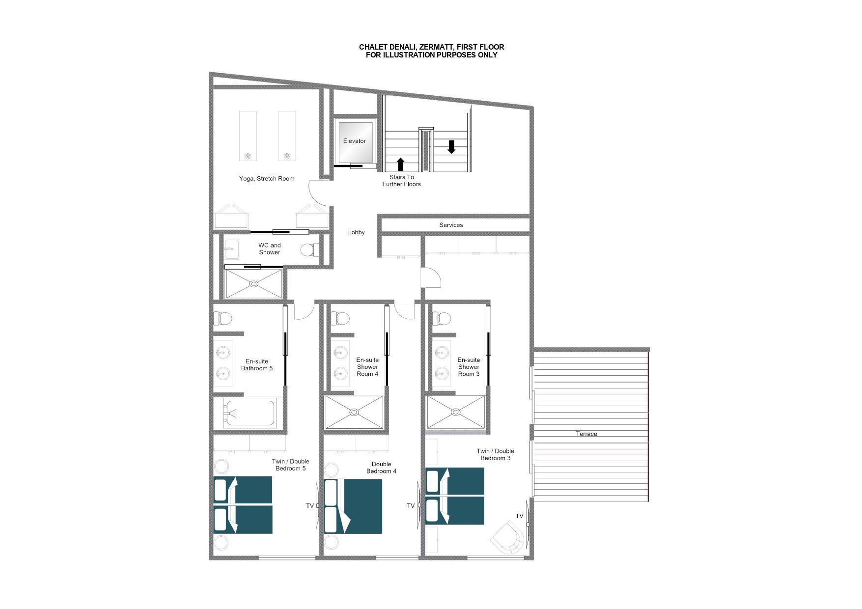 Chalet Denali, Zermatt floorplan - The Chalet Edit