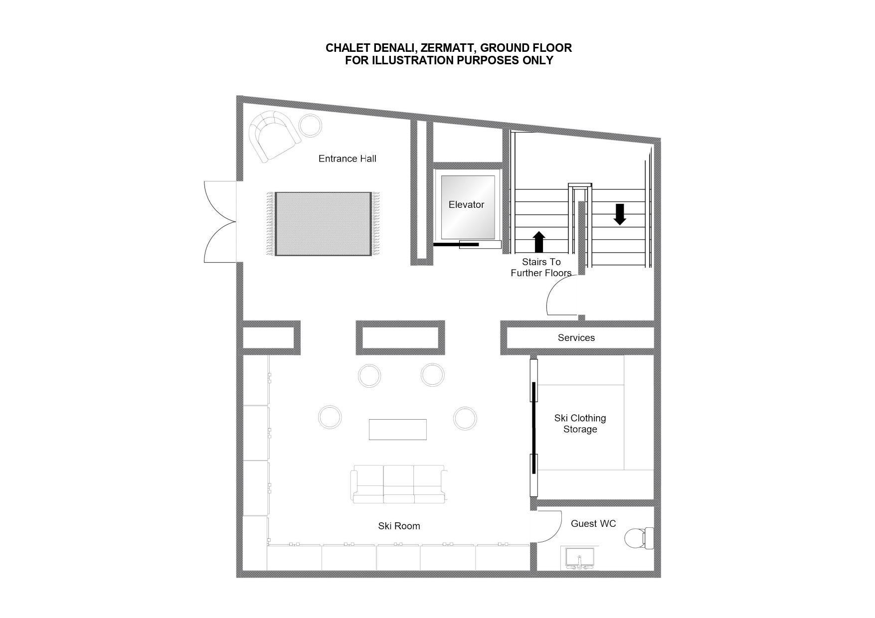 Chalet Denali, Zermatt floorplan - The Chalet Edit