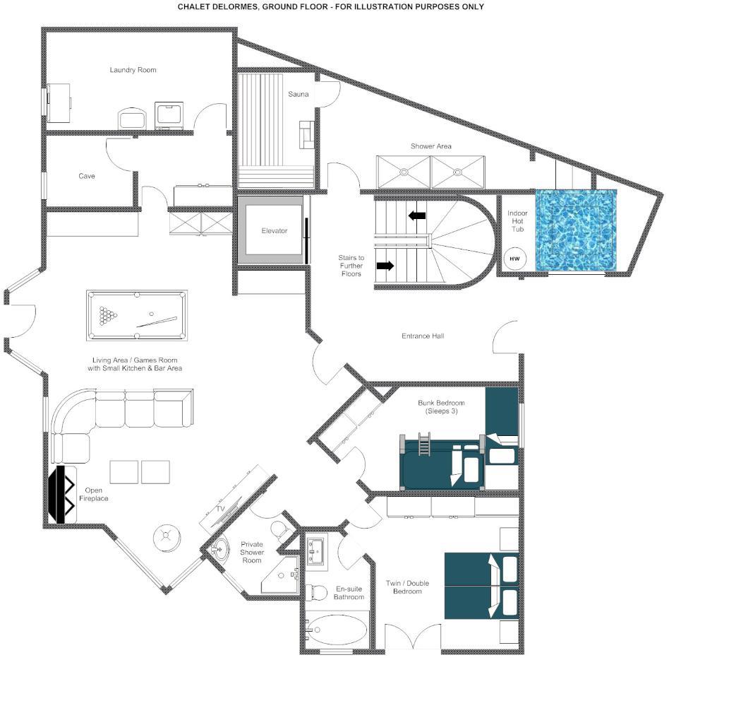 Chalet Delormes, Verbier floorplan - The Chalet Edit