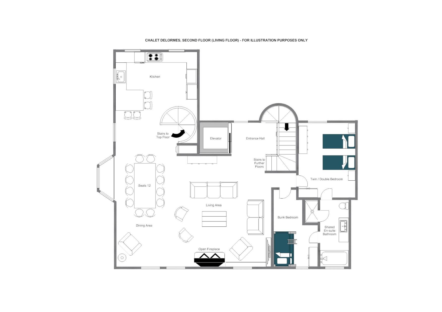 Chalet Delormes, Verbier floorplan - The Chalet Edit