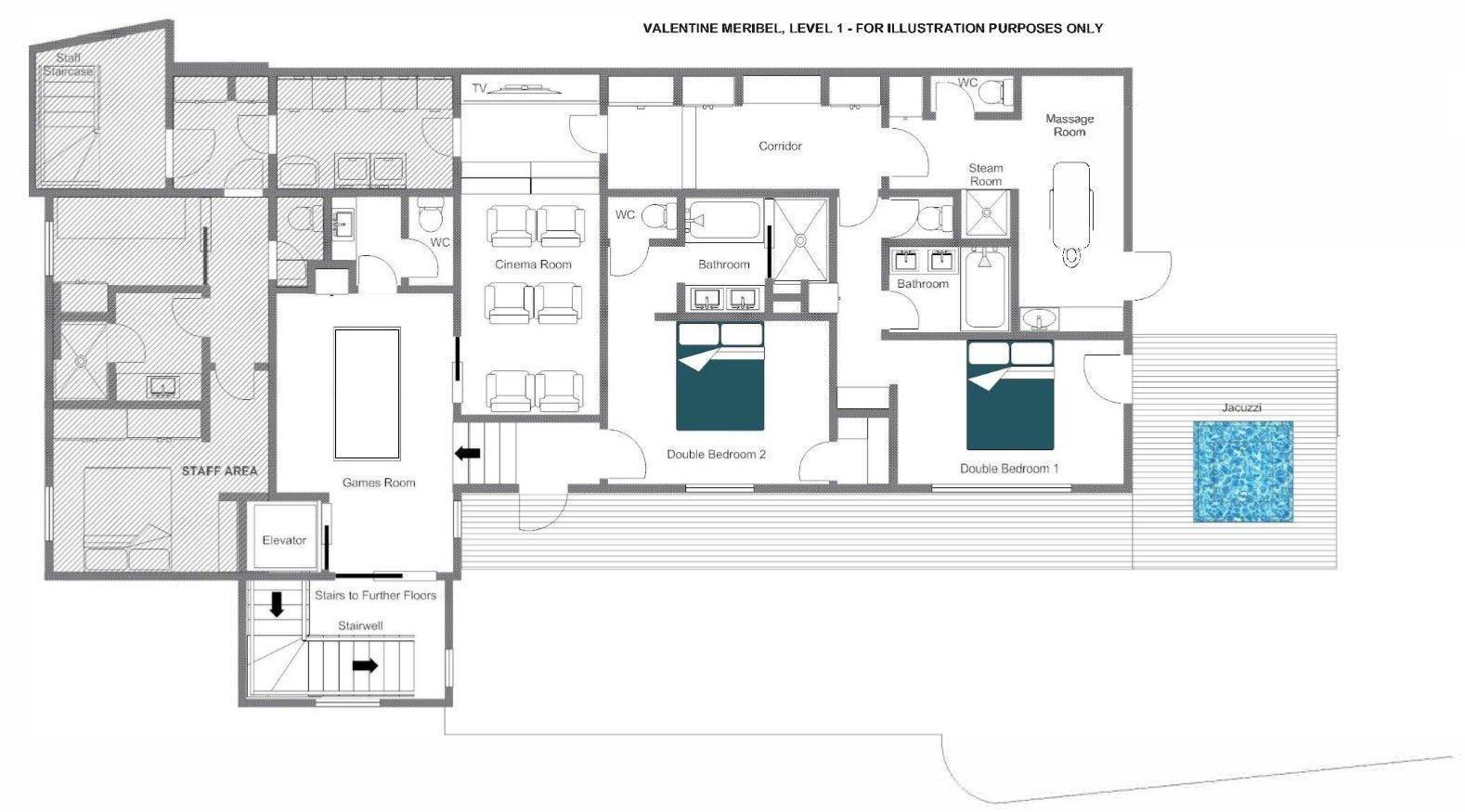 Chalet Valentine, Meribel floorplan - The Chalet Edit