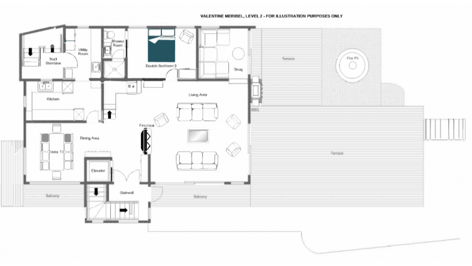 Chalet Valentine, Meribel floorplan - The Chalet Edit