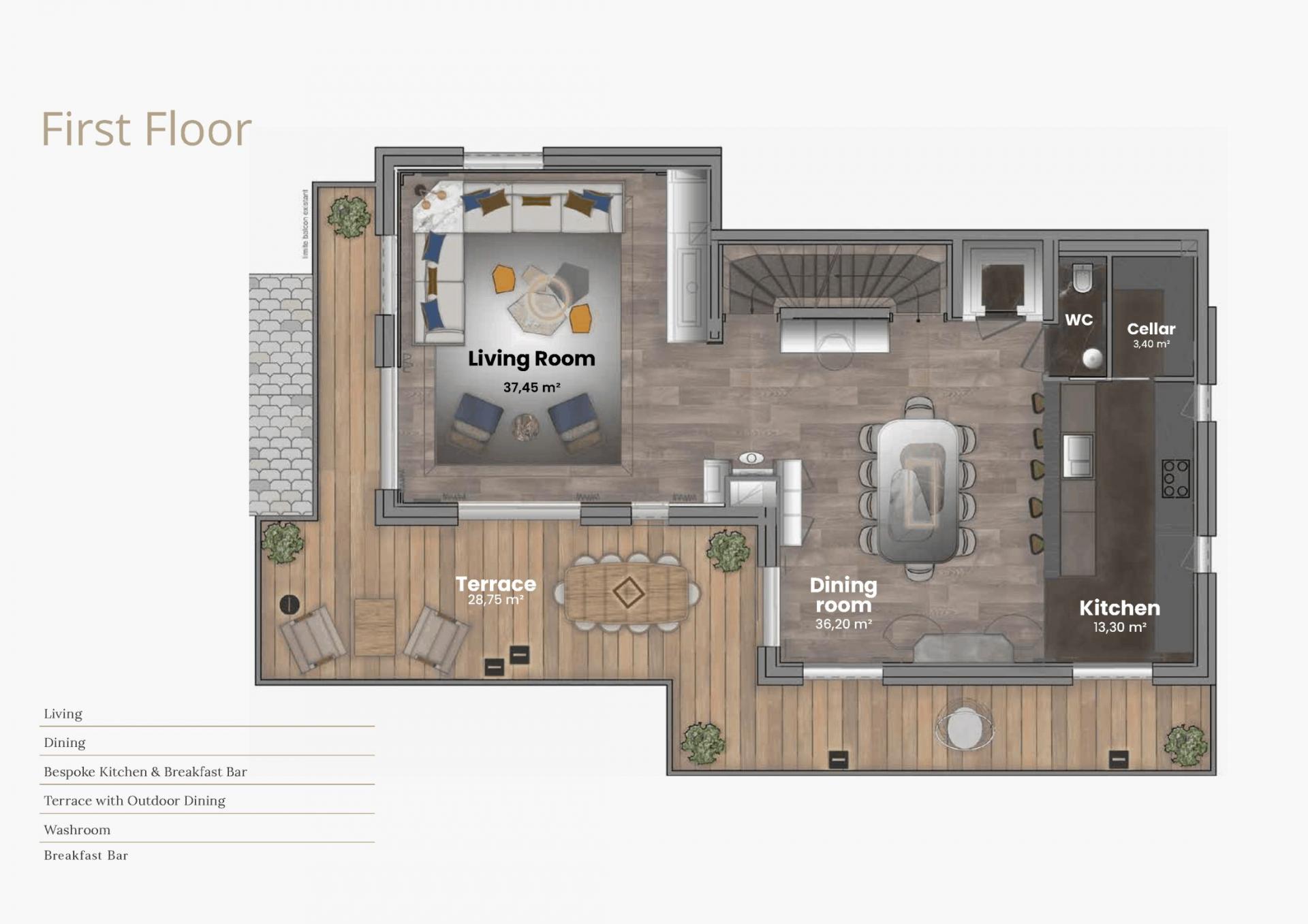The Lodge, Courchevel 1850 floorplan - The Chalet Edit