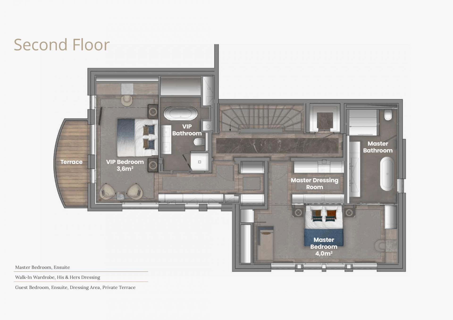 The Lodge, Courchevel 1850 floorplan - The Chalet Edit