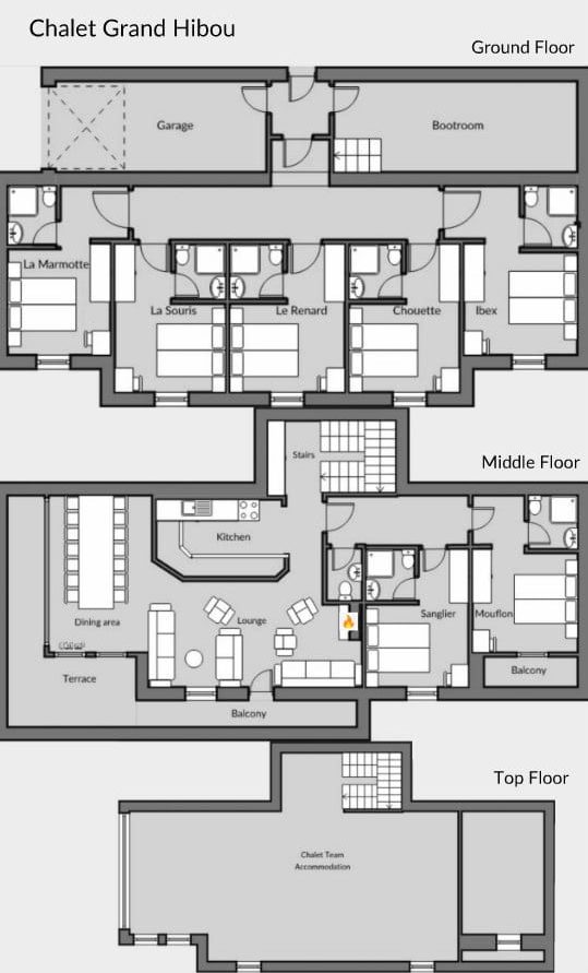 Chalet Grand Hibou, Morzine floorplan - The Chalet Edit