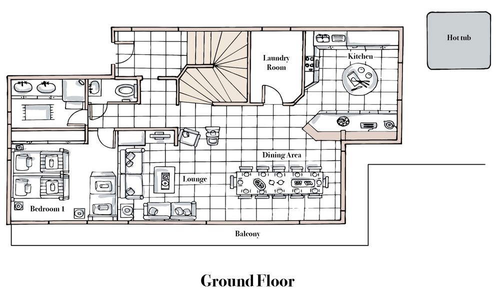 Chalet Le Roc Soleil,Morzine floorplan - The Chalet Edit
