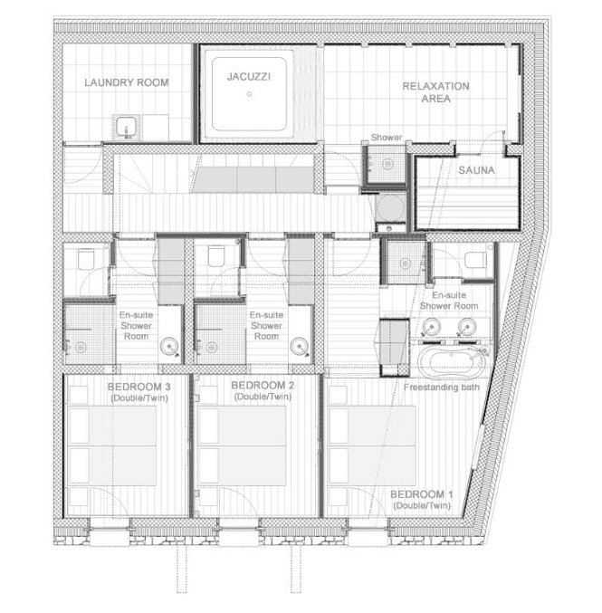 Chalet Oxalis, Val D'isere floorplan - The Chalet Edit