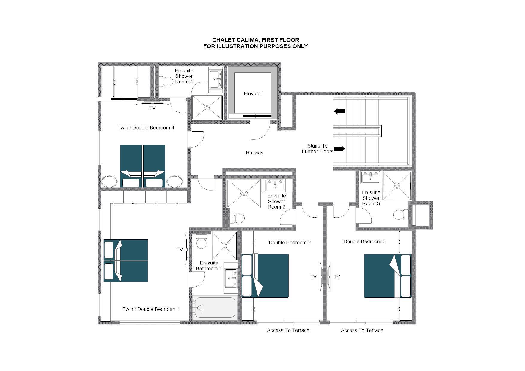 Chalet Calima, Verbier floorplan - The Chalet Edit