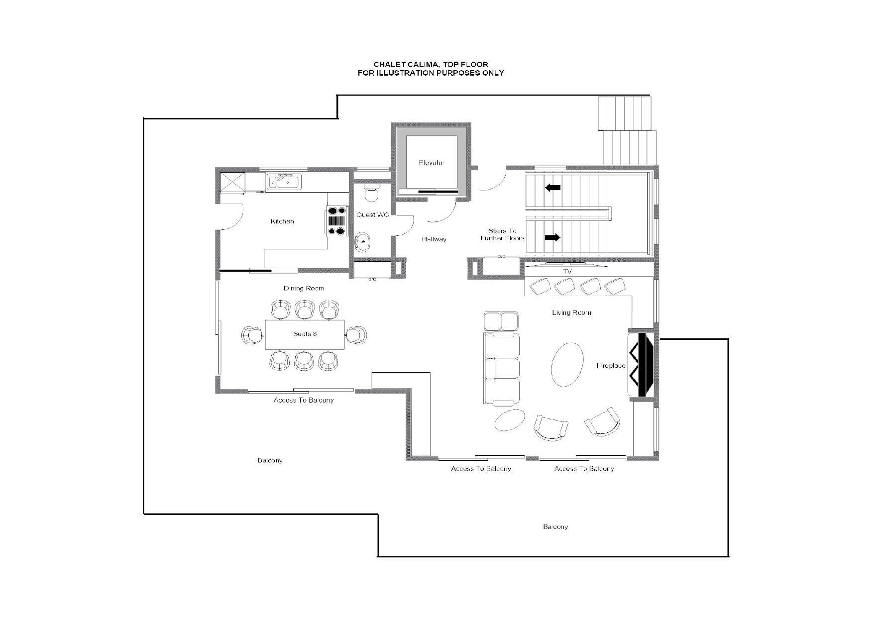 Chalet Calima, Verbier floorplan - The Chalet Edit